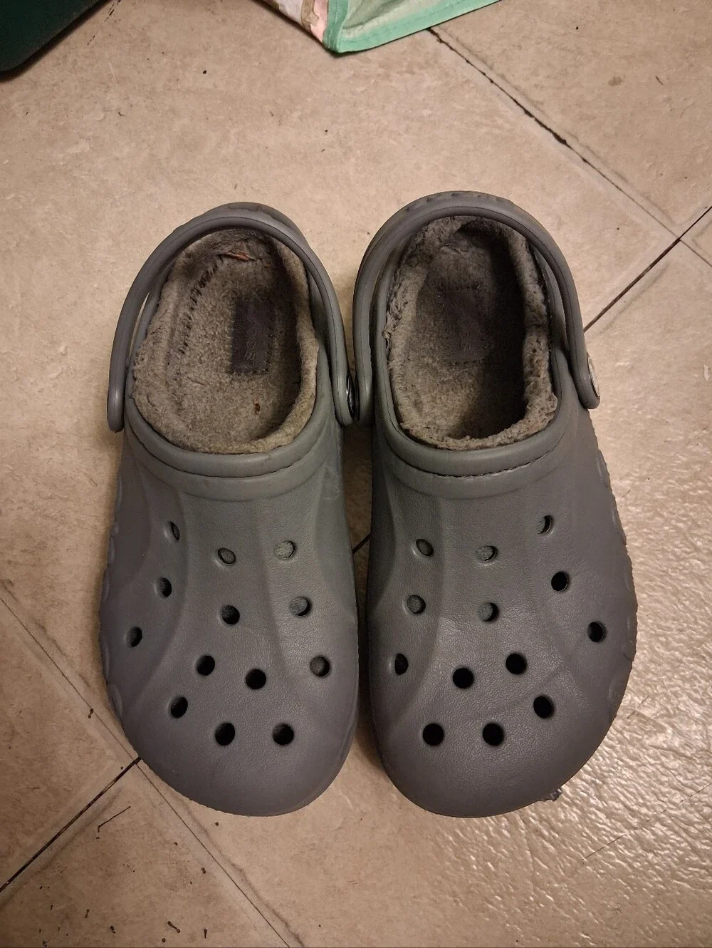 Kids Gray Lined Clog Shoes size C13